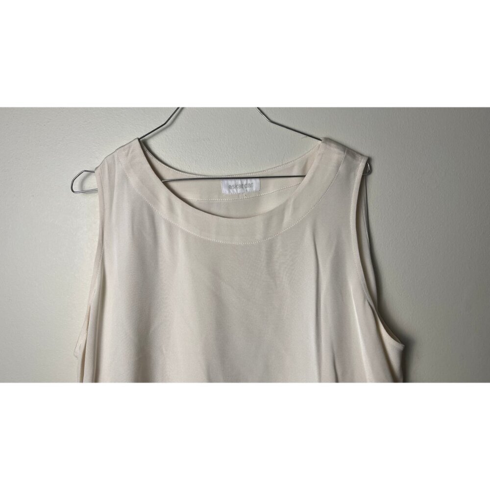 ESKANDAR SILK LAGENLOOK TANK CAMI BLOUSE XL - Picture 2 of 8